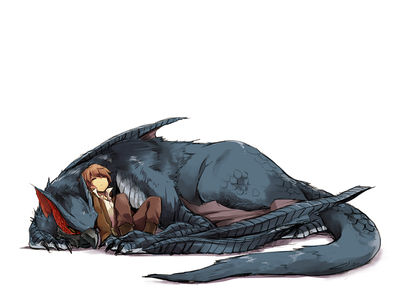 Friendly Nargacuga
unknown artist
Keywords: videogame;monster_hunter;dragon;wyvern;nargacuga;feral;human;man;male;non-adult