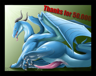 50,000 Views
art by narse
Keywords: dragon;male;feral;solo;penis;spooge;narse