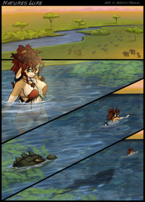 Nature's Lure page 1
art by arctic-sekai
Keywords: comic;crocodilian;crocodile;furry;cervine;gazelle;male;female;anthro;breasts;suggestive;arctic-sekai