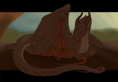 In The Moment
art by necrodrone13
Keywords: dragon;dragoness;male;female;feral;M/F;penis;from_behind;suggestive;macro;necrodrone13