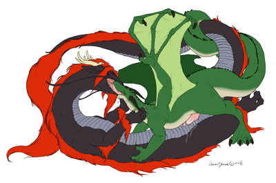 Dragons Mating
art by necrodrone13
Keywords: eastern_dragon;dragon;dragoness;male;female;feral;M/F;penis;missionary;vaginal_penetration;spooge;necrodrone13