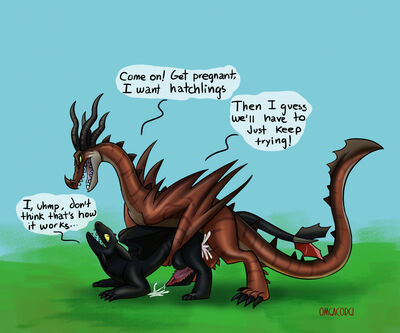 Keep Trying
art by nelosart
Keywords: how_to_train_your_dragon;httyd;night_fury;monstrous_nightmare;dragon;wyvern;toothless;hookfang;male;anthro;M/M;penis;from_behind;anal;ejaculation;spooge;humor;nelosart