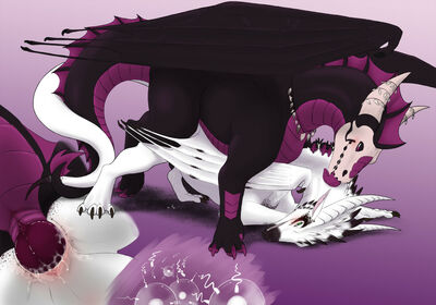 Shira and Virul Mating
art by nero_eternity
Keywords: dragon;dragoness;male;female;feral;M/F;penis;cowgirl;vaginal_penetration;closeup;internal;spooge;nero_eternity