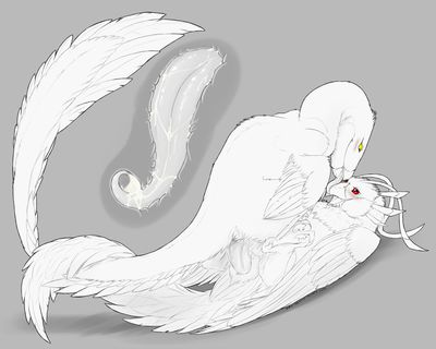 Xane Mating With Arith
art by nero_eternity
Keywords: dinosaur;theropod;raptor;deinonychus;gryphon;male;female;feral;M/F;penis;missionary;vaginal_penetration;internal;spooge;nero_eternity