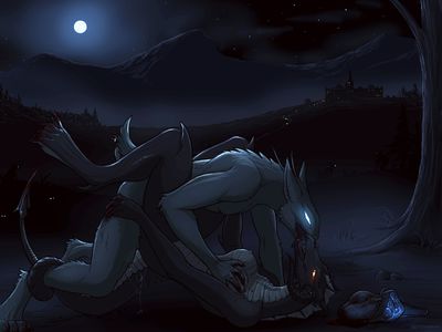 Wild Night
art by netherwulf
Keywords: dragoness;female;furry;canine;wolf;male;anthro;breasts;M/F;missionary;spooge;netherwulf