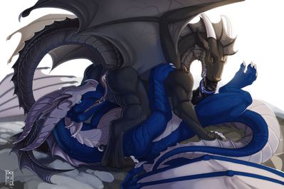 Dragons Having Sex
art by neverneverland
Keywords: dragon;dragoness;male;female;feral;M/F;penis;vagina;69;oral;spooge;neverneverland