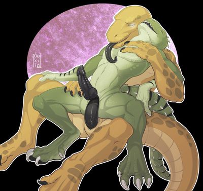 Proper Place
art by neverneverland
Keywords: lizard;male;anthro;M/M;penis;reverse_cowgirl;anal;neverneverland