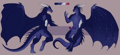 Vendrick Reference (Wings_of_Fire)
art by neverneverland
Keywords: wings_of_fire;nightwing;icewing;hybrid;dragon;male;anthro;solo;penis;reference;neverneverland