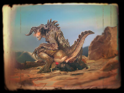 Deathclaw Riding
art by nhornissa
Keywords: beast;videogame;fallout;lizard;deathclaw;female;feral;human;man;male;M/F;penis;cowboy;vaginal_penetration;spooge;cgi;nhornissa