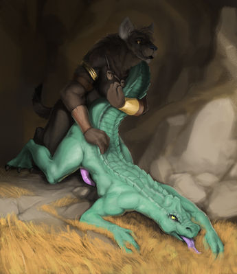 Gnoll and Croc
art by nib-roc
Keywords: crocodilian;crocodile;furry;hyena;gnoll;male;anthro;M/M;penis;from_behind;anal;nib-roc