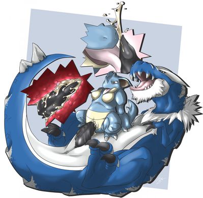 Nidoqueen and Tyrantrum Mating
art by GreasyHyena
Keywords: anime;pokemon;reptile;dinosaur;theropod;tyrannosaurus_rex;trex;nidoqueen;tyrantrum;male;female;anthro;M/F;penis;cowgirl;vaginal_penetration;oral;closeup;spooge;GreasyHyena