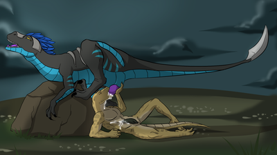 Pet Raptor
art by nightcrauzer
Keywords: dinosaur;raptor;feral;anthro;male;M/M;penis;oral;spooge;nightcrauzer