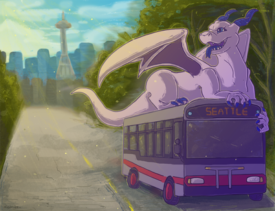 Dragon Takes The Bus
art by nightlinez
Keywords: dragon;feral;male;solo;automobile;non-adult;nightlinez