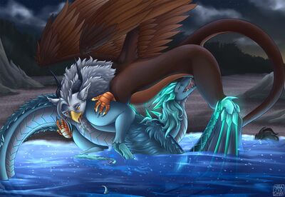 Winter_Wyvern and Gryphon
art by nira_the_dark
Keywords: videogame;defense_of_the_ancients;dota;wyvern_wyvern;auroth;dragoness;wyvern;gryphon;male;female;feral;M/F;penis;vagina;69;oral;spooge;nira_the_dark