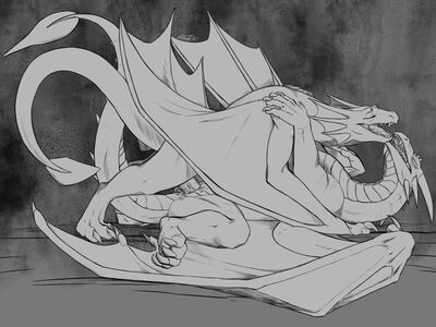 Wyverns Mating
art by nitrods
Keywords: dragon;dragoness;wyvern;male;female;feral;M/F;penis;missionary;vaginal_penetration;spooge;nitrods