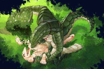 Crusch_Lulu and Zenberu_Gugu
art by nitrods
Keywords: anime;overlord;crusch_lulu;zenberu_gugu;lizardman;male;female;anthro;M/F;penis;missionary;vaginal_penetration;spooge;nitrods