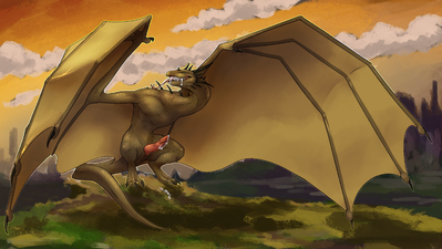 Golden Wyvern
art by nitrods
Keywords: dragon;wyvern;male;feral;solo;penis;oral;autofellatio;spooge;nitrods