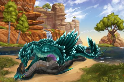 Mating Drakes
art by nitrods
Keywords: videogame;ark_survival_evolved;dragon;male;feral;M/M;penis;missionary;anal;spooge;nitrods