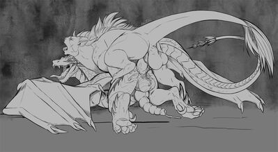 Milothedevious and Thedominantdragon
art by nitrods
Keywords: dragon;male;feral;M/M;penis;from_behind;anal;orgasm;ejaculation;spooge;nitrods