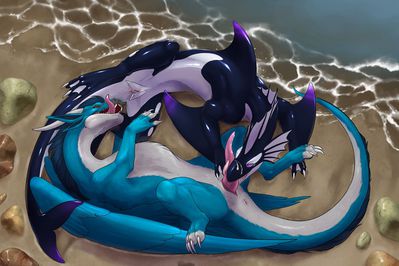 Sex on the Seashore
art by nitrods
Keywords: dragon;dragoness;furry;cetacean;orca;shark;hybrid;male;female;feral;M/F;penis;vagina;69;oral;beach;nitrods