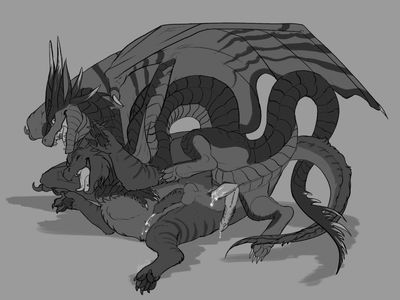 Some Noodling
art by nitrods
Keywords: dragon;male;feral;M/M;penis;hemipenis;spoons;anal;spooge;nitrods