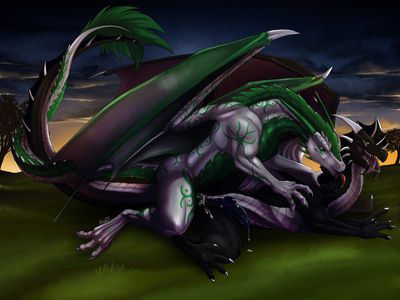 Drakes Mating
art by nitrods
Keywords: dragon;male;feral;M/M;penis;from_behind;anal;spooge;nitrods