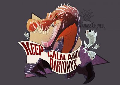 Keep Calm and Baryonyx
art by niv100
Keywords: dinosaur;theropod;baryonyx;feral;solo;non-adult;niv100