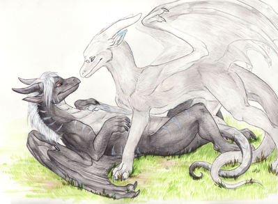 Mounting
art by noire
Keywords: dragon;dragoness;male;female;feral;M/F;suggestive;noire