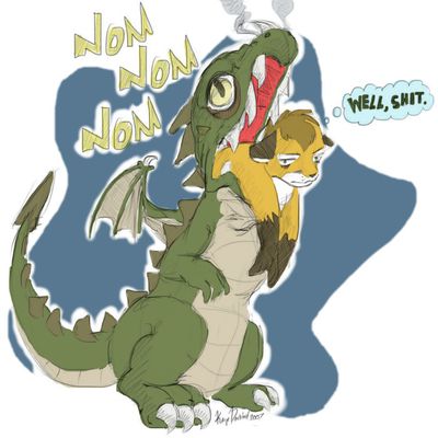 Nom
art by shinji-chan
Keywords: dragon;furry;canine;fox;anthro;vore;humor;non-adult;shinji-chan