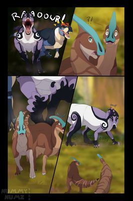 Prehistoric Predators - Page 2
art by nummynumz
Keywords: comic;dinosaur;theropod;allosaurus;hadrosaur;parasaurolophus;feral;non-adult;nummynumz