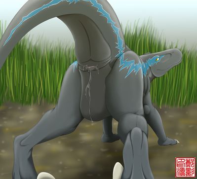Dripping Blue
art by nx-3000
Keywords: jurassic_world;dinosaur;theropod;raptor;deinonychus;blue;female;feral;solo;cloaca;spooge;nx-3000