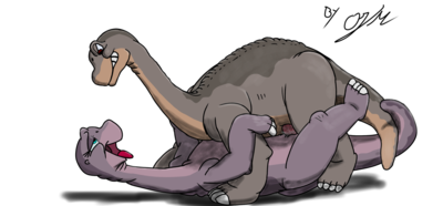 Ali x Littlefoot
art by ojm
Keywords: cartoon;land_before_time;lbt;dinosaur;sauropod;apatosaurus;male;female;ali;littlefoot;anthro;M/F;penis;missionary;vaginal_penetration;spooge;ojm