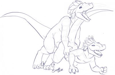 Randy Raptors
art by oli_snowpaw
Keywords: dinosaur;theropod;raptor;male;female;anthro;M/F;penis;from_behind;oli_snowpaw