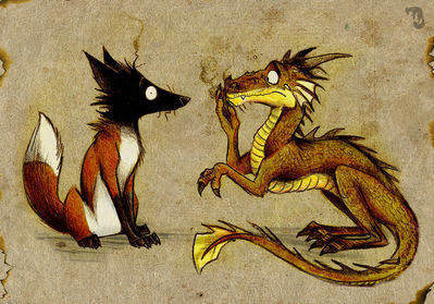 Oops!
art by culpeo_fox
Keywords: dragon;furry;canine;fox;feral;solo;humor;non-adult;culpeo_fox