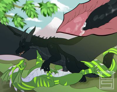 First Experiences
art by orangesoiree
Keywords: dragon;male;feral;M/M;penis;missionary;docking;internal;spooge;orangesoiree