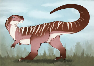 TRex
art by orionfell
Keywords: dinosaur;theropod;tyrannosaurus_rex;trex;female;feral;solo;vagina;spooge;orionfell