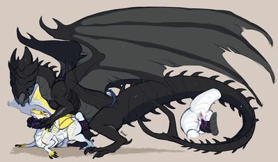 Dark Collaring (Wings_of_Fire)
art by owishka
Keywords: wings_of_fire;rainwing;dragon;dragoness;male;female;feral;M/F;penis;from_behind;vaginal_penetration;closeup;spooge;owishka