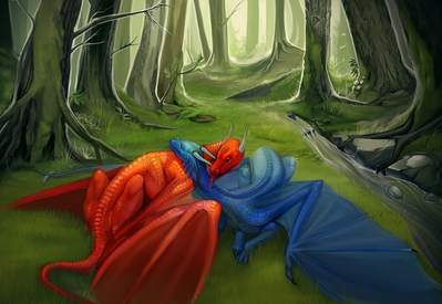 Blissful Moments
art by owlette
Keywords: dragon;dragoness;male;female;feral;M/F;romance;non-adult;owlette