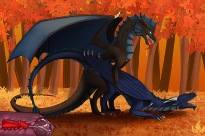 Autumn Mating
art by owl_light
Keywords: dragon;dragoness;male;female;feral;M/F;penis;from_behind;vaginal_penetration;internal;orgasm;ejaculation;spooge;owl_light