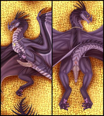 Treasure Dakimakura
art by owl_light
Keywords: dragon;wyvern;male;feral;solo;penis;hoard;owl_light