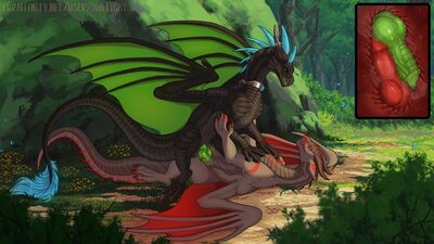 Forest Encounter
art by owl_light
Keywords: dragon;male;feral;M/M;penis;cowgirl;docking;internal;owl_light
