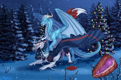 Mating By The Christmas Tree
art by owl_light
Keywords: dragon;male;feral;M/M;penis;from_behind;anal;internal;spooge;holiday;owl_light