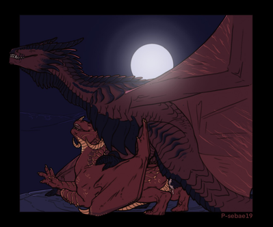 Moonlit Breeding
art by p-sebae
Keywords: dragon;dragoness;wyvern;male;female;feral;M/F;penis;from_behind;vaginal_penetration;spooge;p-sebae