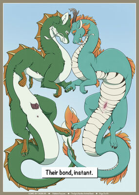 Tiru-Lyn in Heat (3/8)
art by palehorntea
Keywords: comic;eastern_dragon;dragon;dragoness;male;female;feral;M/F;penis;vagina;missionary;suggestive;palehorntea