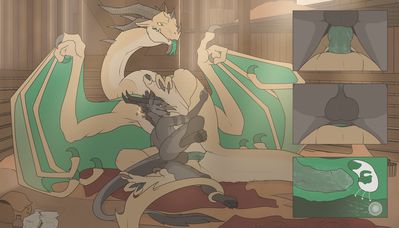 Wyvern Sex
art by pannekoeke
Keywords: dragon;dragoness;wyvern;male;female;feral;anthro;M/F;penis;missionary;cloacal_penetration;closeup;internal;spooge;pannekoeke