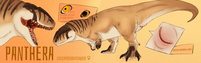 Carcharodontosaurus
art by pantherapod
Keywords: dinosaur;theropod;carcharodontosaurus;female;feral;solo;cloaca;closeup;reference;pantherapod
