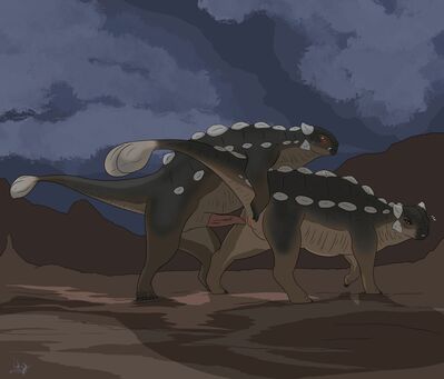 Ankylosaurus Mating
art by panthra78
Keywords: dinosaur;ankylosaurus;male;female;feral;M/F;penis;vagina;from_behind;suggestive;panthra78