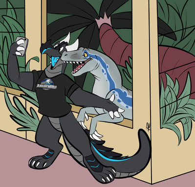 Number One Fan
art by pastelcore
Keywords: jurassic_world;dragon;dinosaur;theropod;raptor;deinonychus;blue;male;female;feral;anthro;humor;non-adult;pastelcore