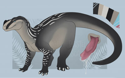 Iguanodon
art by pastelscale
Keywords: dinosaur;hadrosaur;iguanodon;male;feral;solo;penis;closeup;reference;spooge;pastelscale