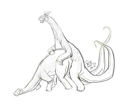 Nigersaurus Mating (Sketch)
art by paul_murphy
Keywords: dinosaur;sauropod;nigersaurus;male;female;feral;M/F;from_behind;paul_murphy